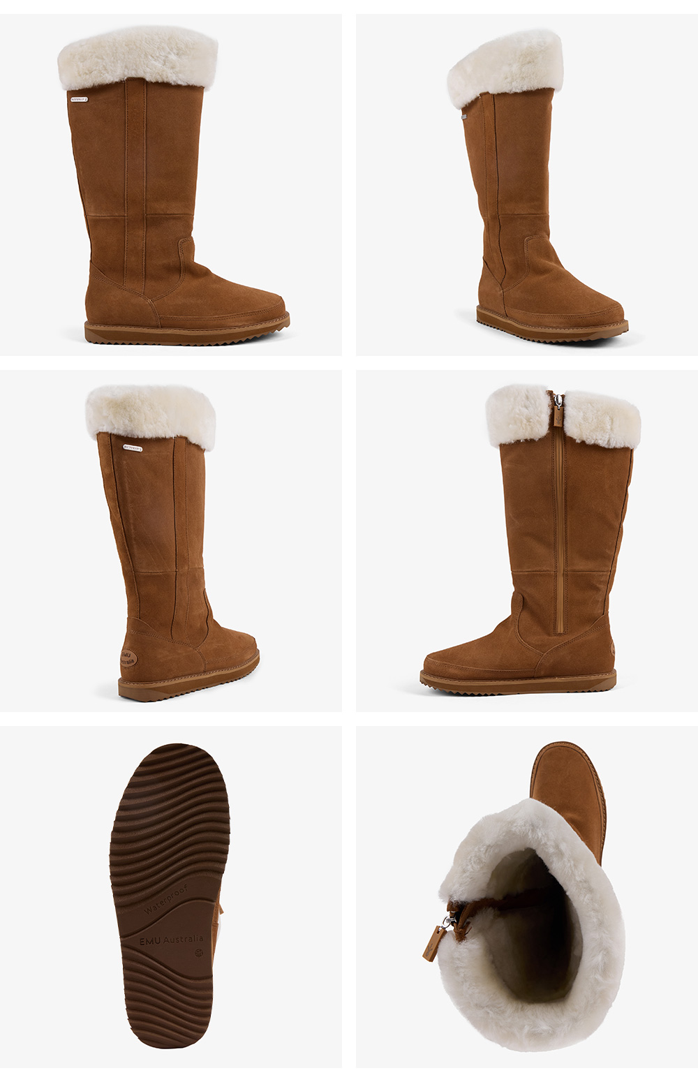 280○①UGG Australia ブラウン ムートンブーツ ロング 25 エミュオーストラリア 厚底 ムートンブーツ W13252 Platform Micro