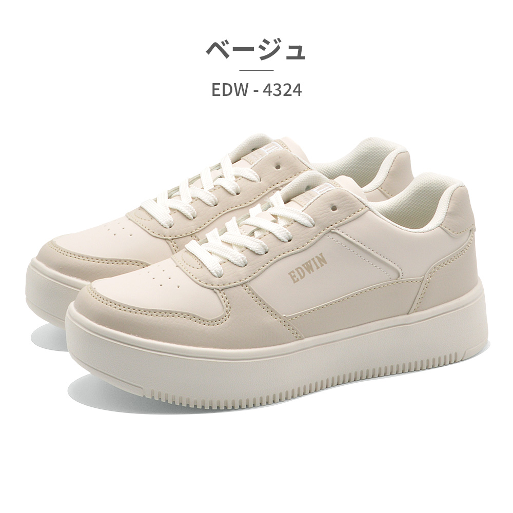 EDWIN（エドウィン） スニーカー レディース EDW-4324 軽量 厚底