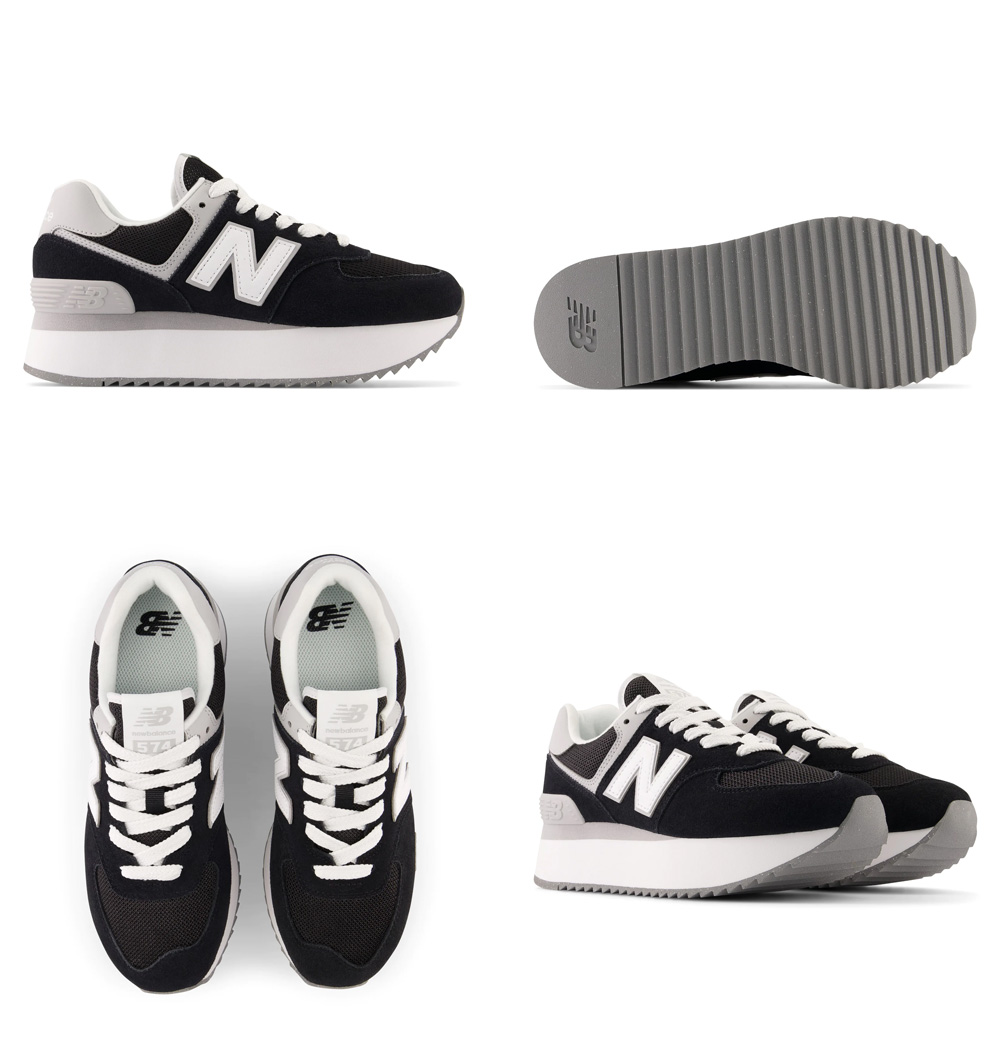 ニューバランス スニーカー レディース 574+ WL574Z QA QD SA new balance WIDTH:B レトロ 細身幅 厚底