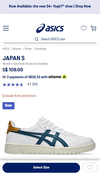 ASICS（アシックス） スニーカー レディース 1202A118 asics JAPAN S
