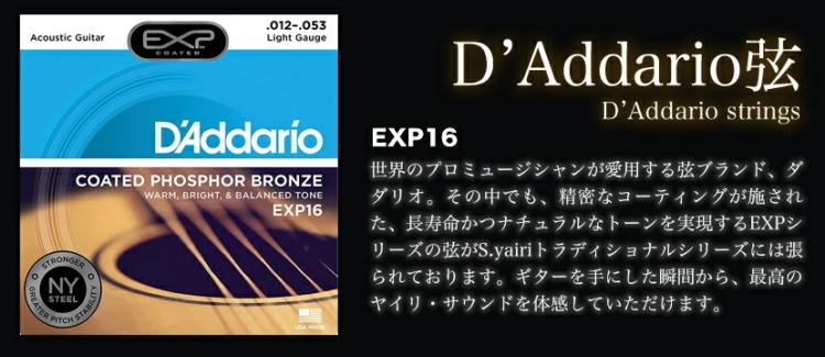 数量限定】 新品 D'Addario ダダリオ アコースティックギター弦 EXP16