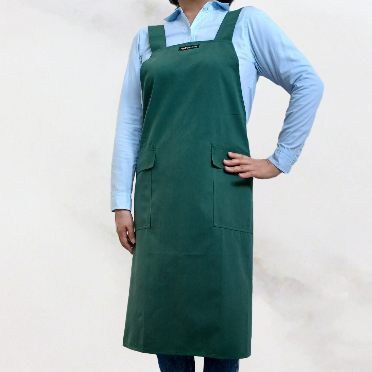 moenain 防炎製品 （公財）日本防炎協会認定 日本製 男女兼用 H型エプロン 正面