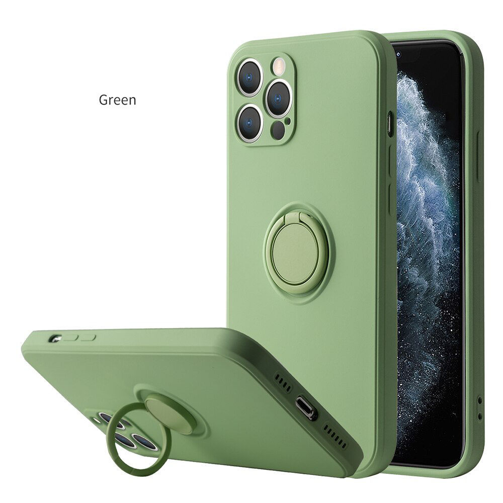 iPhone 12 Pro Max ケース リング 耐衝撃 カバー 緑 iPhone12 ケース おしゃれ 韓国 ブランド mini Pro max