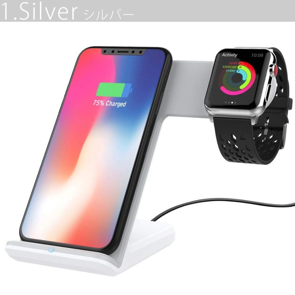 ワイヤレス充電器 急速 Apple Watch 同時充電 スタンド Qi iPhone11 Pro Max XR Xs Max 8 Plus android スマホ Galaxy 充電パッド 同時充電スタンド