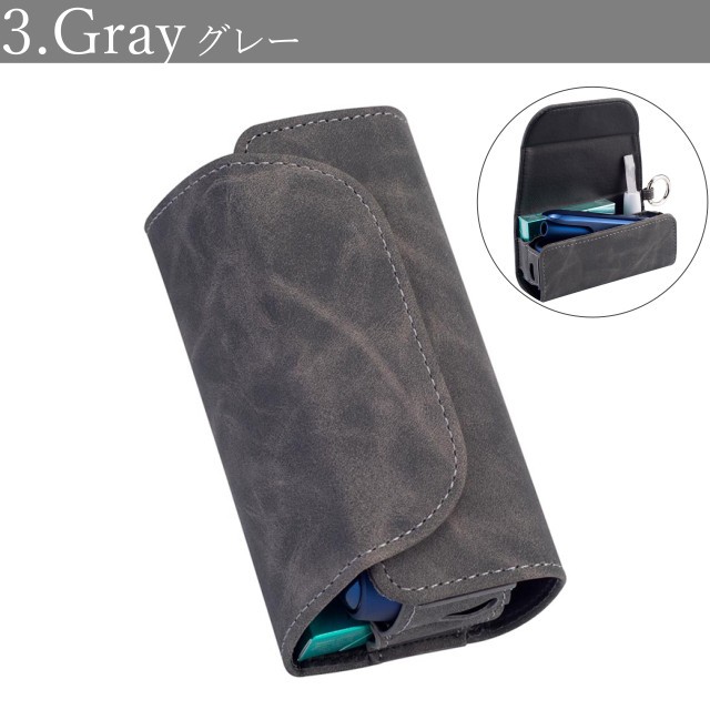 アイコス3 ケース 新型 IQOS カバー レザー スエード 収納 カラビナ