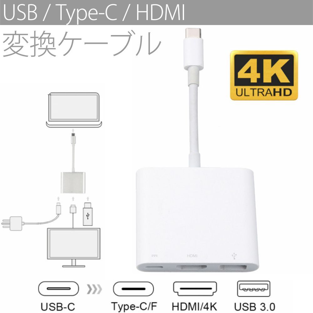 USB Type C HDMI 変換ケーブル Type C HDMI 変換アダプター 4k解像度 高画質 スマホ テレビ 接続 ケーブル UHDコンバータ Switch/MacBook/Galaxy対応