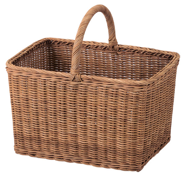 【ラタン】四角タイプ（片手持ち）「37×26×23cm」（ヌード）