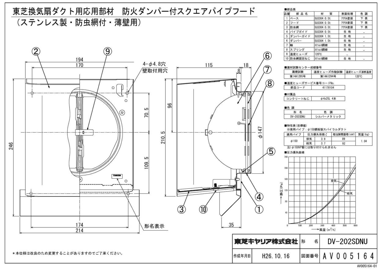 買得 DV-202P 東芝 システム部材 長形パイプフード TOSIBA discoversvg.com