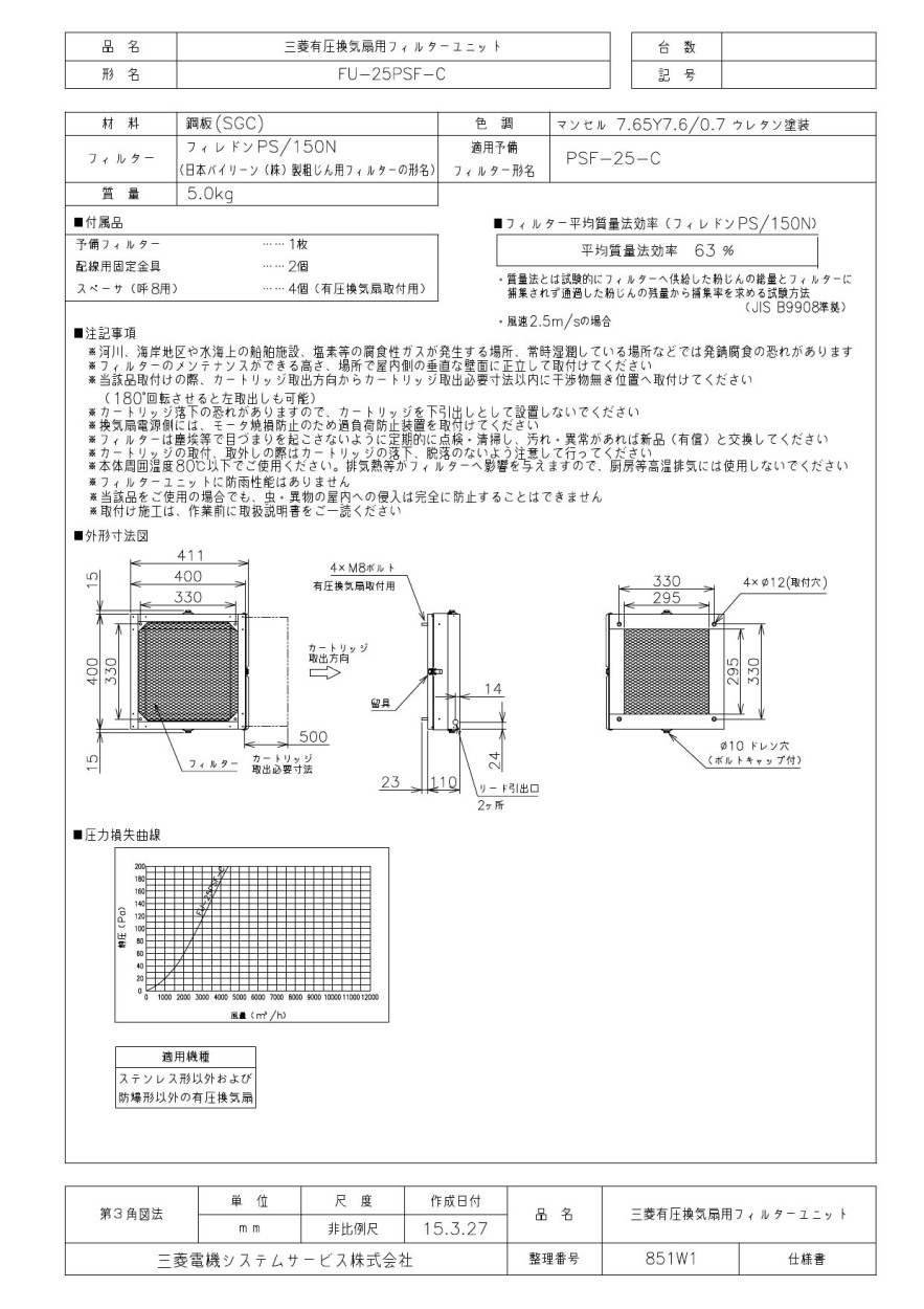 50%OFF 住宅設備のプロショップDOOON 三菱 換気扇 FU-25PSFS-C 産業用