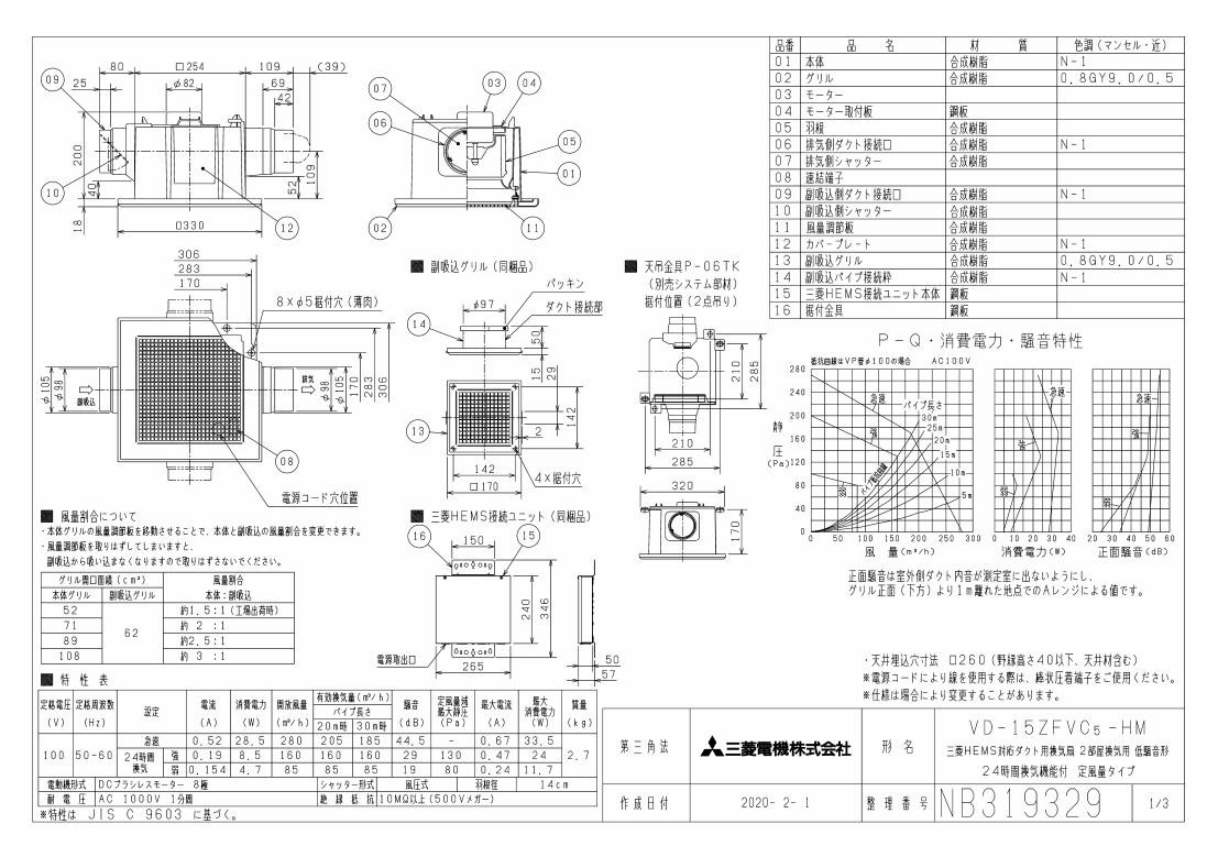 高い素材】 三菱電機 MITSUBISHI ダクト用換気扇VD-15ZFVC5 ad-naturam.fr