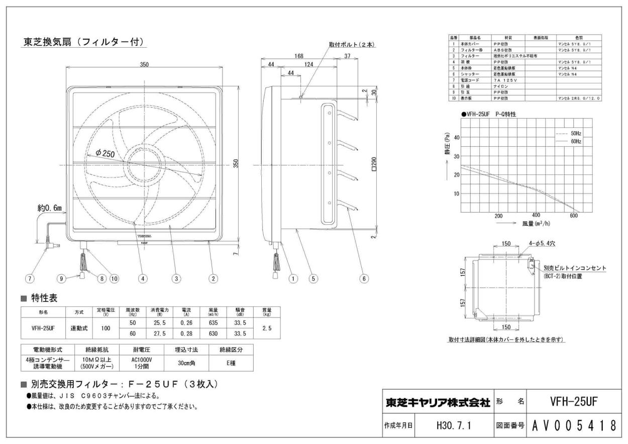 きひもスイ VFH-25UF 東芝 一般換気扇 交換式フィルター換気扇 連動式シャッター 静カメ 25cm 引きひもスイッチ付 プラグコード付  タカラShop PayPayモール店 - 通販 - PayPayモール シャッター - shineray.com.br