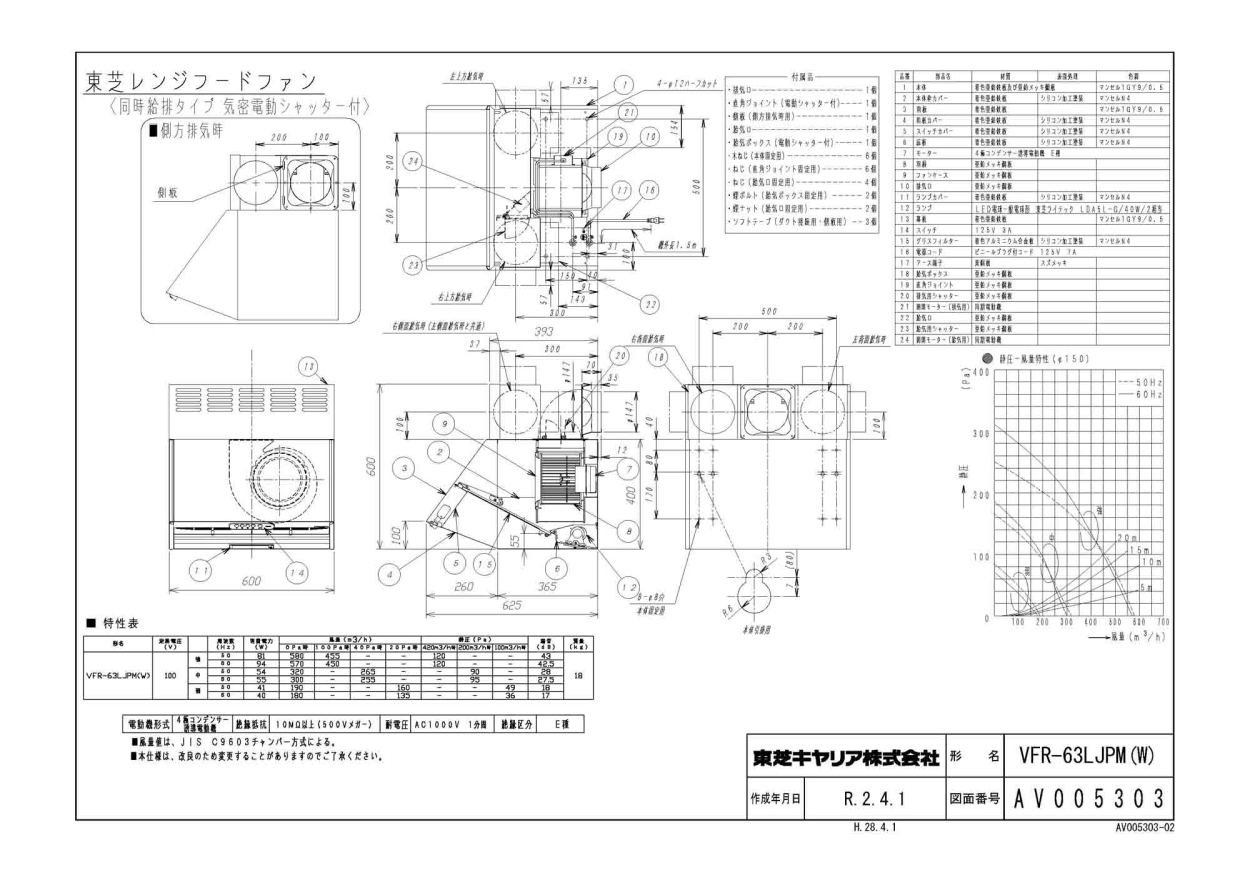 ギフト箱入り Vfr 63ljpm W 東芝 台所用換気扇 レンジフードファン 深形 同時給排気式 強制排気 自然給気 電動気密シャッター付 60cm巾 三分割構造 ホワイト メール便15 住宅設備 キッチン レンジフード フィルター Solucioneslinux Com Uy