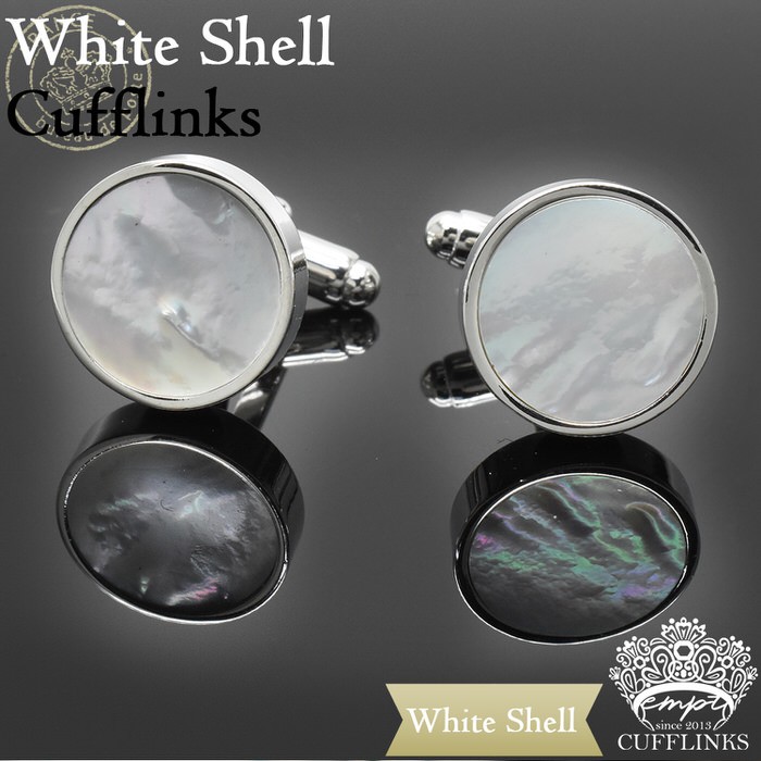 カフス サークル シェル 白蝶貝 カフスボタン カフスリンクス メンズ