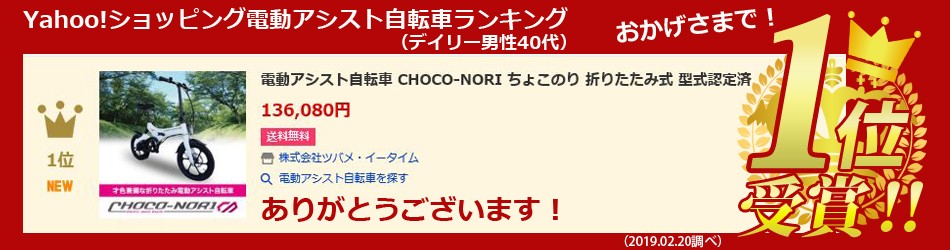 アウトドア CHOCO-NORI 折りたたみ 電動アシスト自転車 16インチ