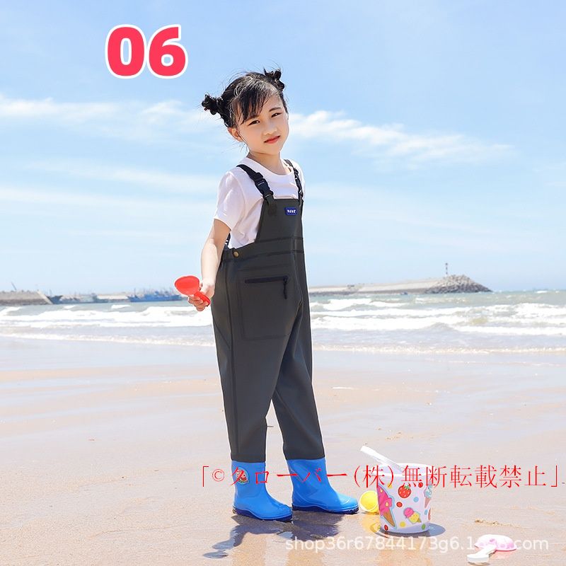 子供用ウェーダー 胴長 防水プレイウェア  男の子/女の子 水遊び/砂場 軽量 快適 耐摩耗 レインパンツ風 お出かけにも | ブランド登録なし | 06