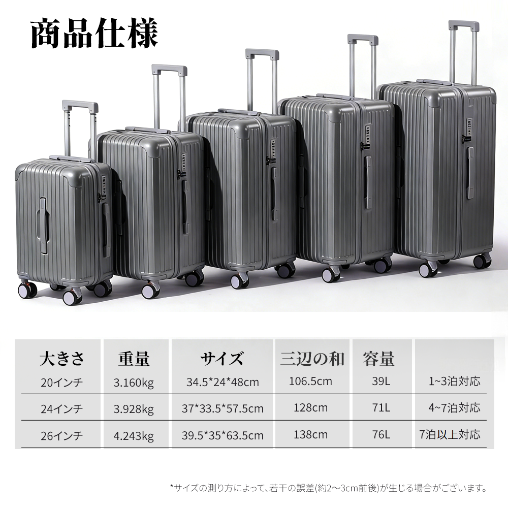 キャリーケース NeoFino スーツケース S M L 機内持ち込み 軽量 PC素材