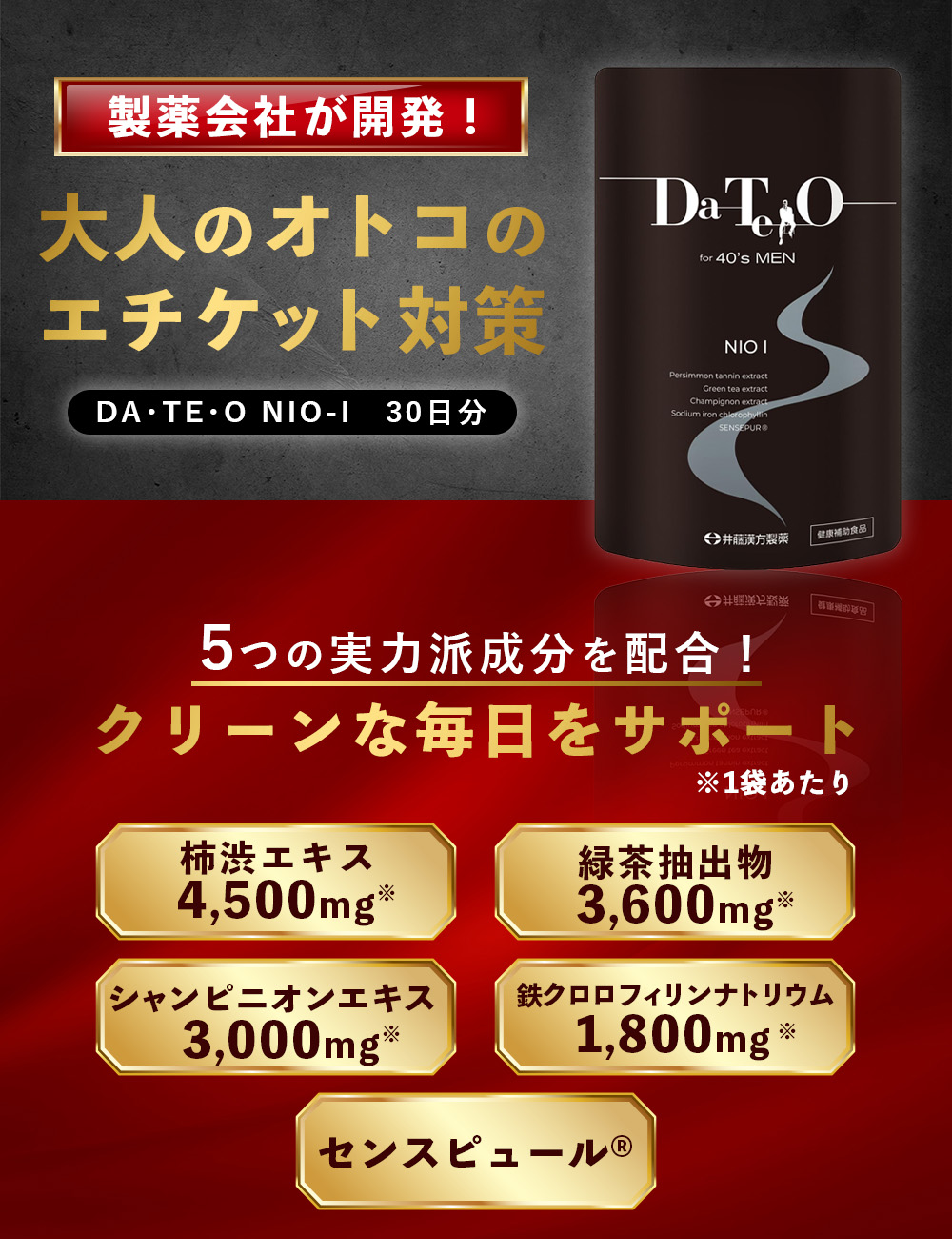 DA・TE・O NIO-I ダテオ エチケット サプリ シャンピニオン 30日分 90粒入 10個セット