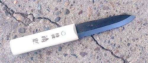 白紙鋼付 間切包丁（マキリ包丁) 刃渡り105mm 越後三条 日本製 : k103