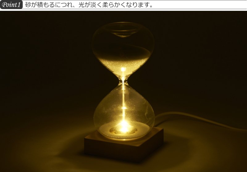 砂が積もるにつれ、光が淡く柔らかくなります。