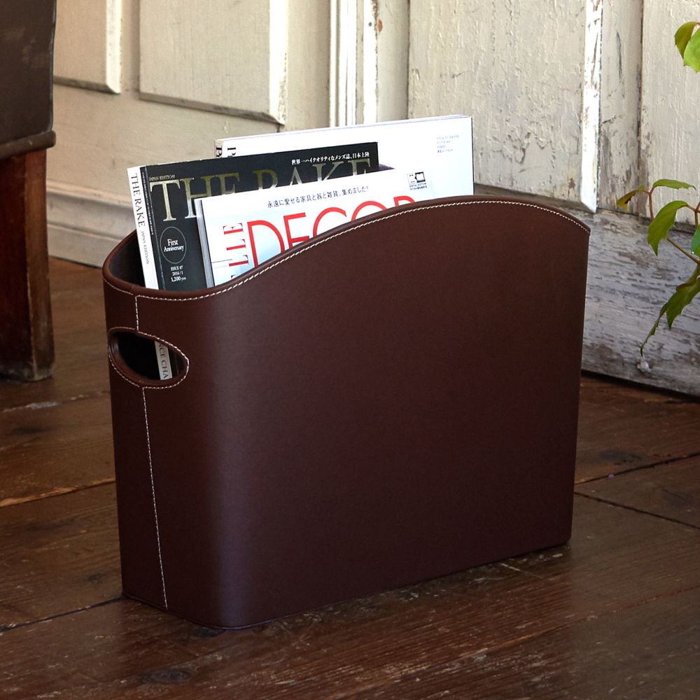 マガジンラック スリム おしゃれ 収納 リビング 待合室 雑誌入れ 合皮