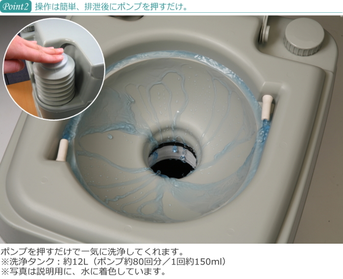 ポータブルトイレ 水洗式 簡易トイレ 20L フタ付き 災害時 防災 介護