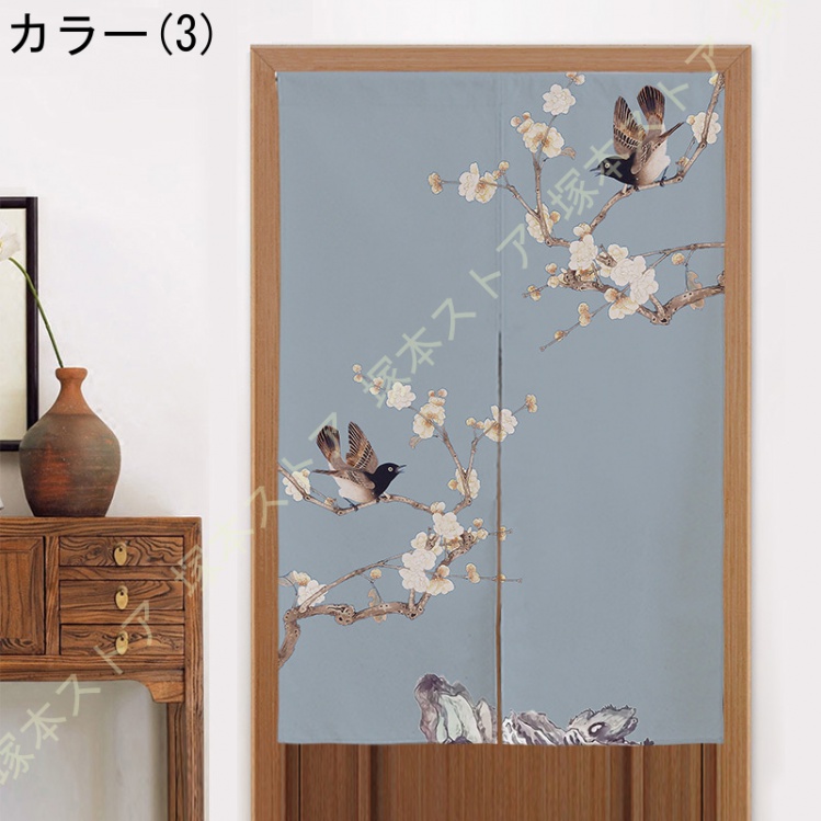 中華風 のれん 暖簾 花柄 鯉 蓮の葉 玉 柄 リビングルーム 台所用 トイレ 店舗用 目隠し 断熱 短い丈 厚手 ポリエステル 間仕切り 水墨画 間仕切りカーテン 花 |  | 03