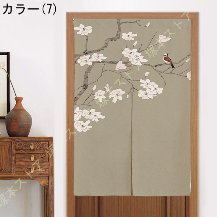 中華風 のれん 暖簾 花柄 鯉 蓮の葉 玉 柄 リビングルーム 台所用 トイレ 店舗用 目隠し 断熱 短い丈 厚手 ポリエステル 間仕切り 水墨画 間仕切りカーテン 花 |  | 07