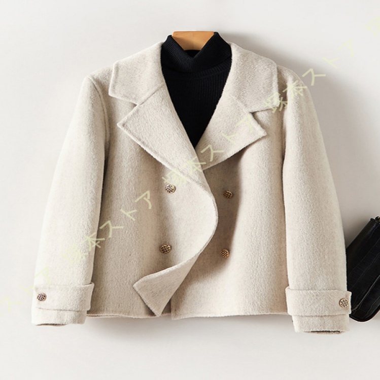 ショートコート レディース ウール ステンカラーコート ジャケット