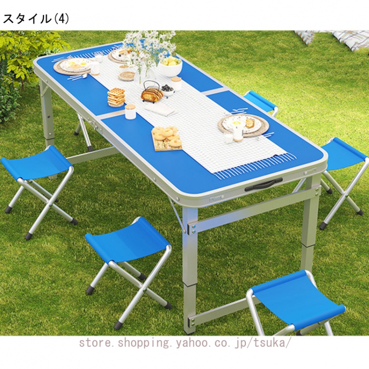 アウトドア テーブル キャンプテーブル 折りたたみ アルミテーブル 軽量 折りたたみテーブル キャンプ バーベキュー レジャーテーブル 高さ調節 ローテーブル_4