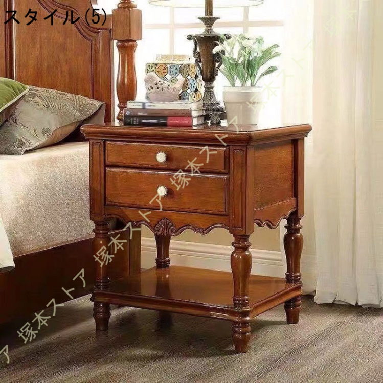 サイドテーブル 木製 レトロ おしゃれ 花瓶台 玄関 電話台 引き出し