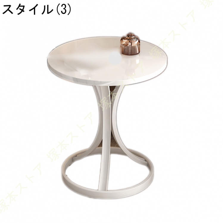 サイドテーブル 丸 コーヒーテーブル 大理石 ゴールド脚 ソファ横