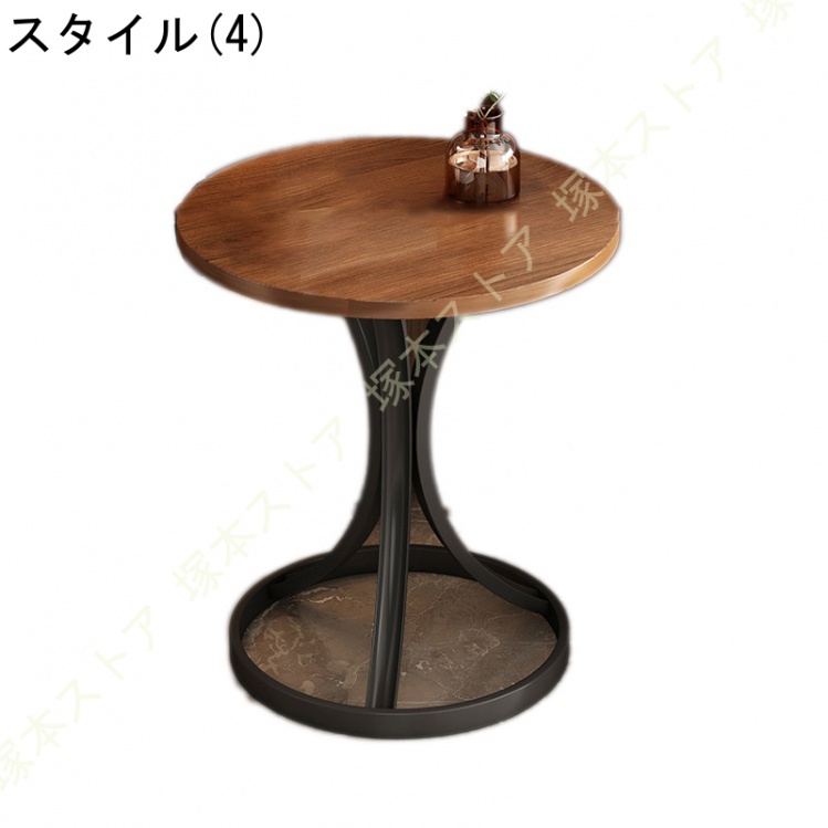 サイドテーブル 丸 コーヒーテーブル 大理石 ゴールド脚 ソファ横