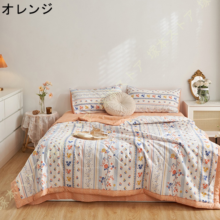 キルトケット 夏掛け布団 シングル かけ布団 洗いざらしの綿100% ダブルサイズ 夏布団 丸洗いOK フラワー柄 夏 掛け布団 ウォッシャブル 涼しい 肌触りいい |  | 08