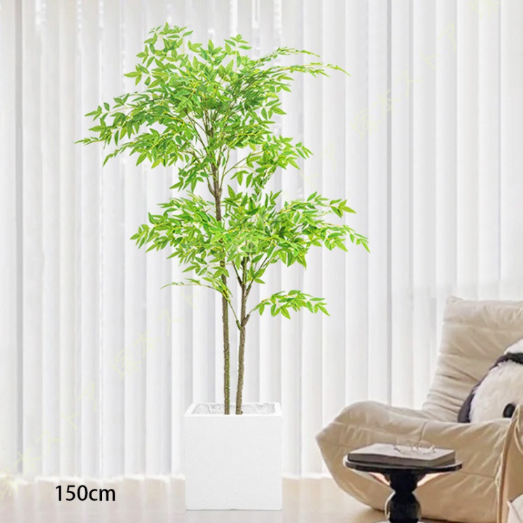 竹 人工観葉植物 フェイクグリーン 大型 人工ヤシの木 人工鳥 楽園の木