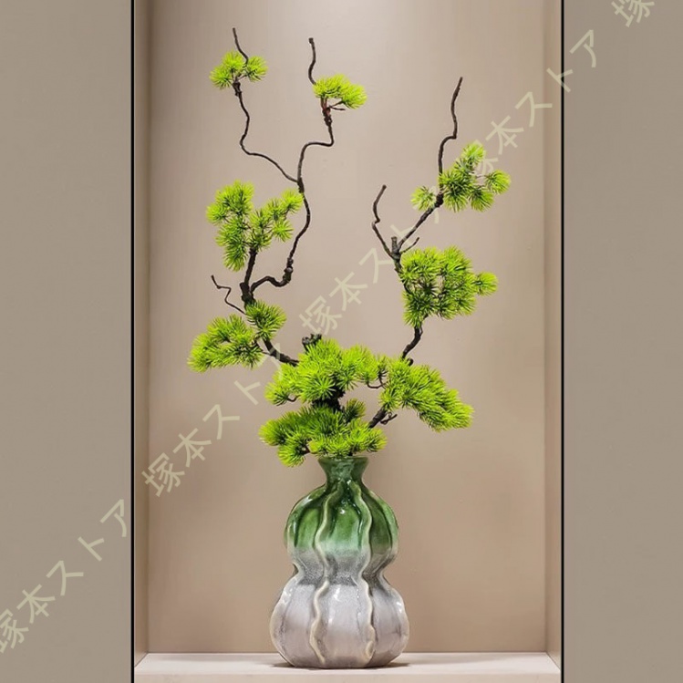 フェイクグリーン 卓上 松の木 禅の装飾品 人工盆栽植物 リビング