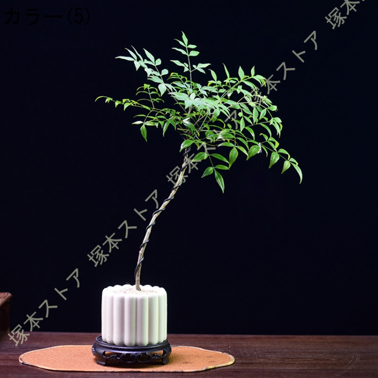 ナンテン 人工観葉植物 造花 インテリア 盆栽 人工ナンテンの木 和風フェイクグリーン 室内盆景 ミニ盆栽 卓上