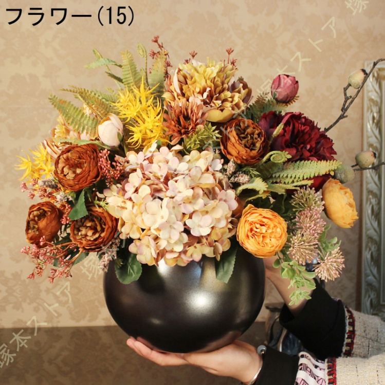 造花 花瓶付き インテリア おしゃれ 花器 インテリア飾り 置物 玄関 書斎 部屋 窓辺 花束 ブーケ 手作り 枯れない花 ウェディング 撮影 人工観葉植物 美術館