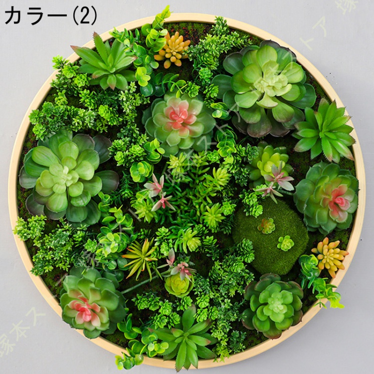 丸型 フェイクグリーン 壁飾り付け 室内装飾 緑かざり付ける 飾り付け草木作物 緑であること ウォールデコ 壁面かざり付ける 写真立て リビング 寝部屋 執務室 露台 自然的