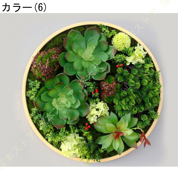 丸型 フェイクグリーン 壁飾り付け 室内装飾 緑かざり付ける 飾り付け草木作物 緑であること ウォールデコ 壁面かざり付ける 写真立て リビング 寝部屋 執務室 露台 自然的