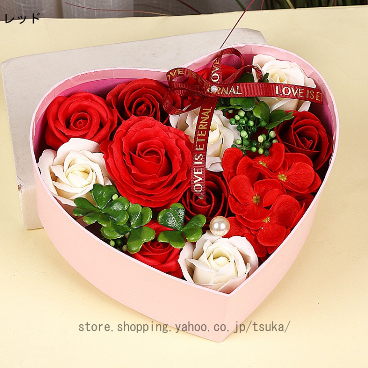 ソープフラワー 造花 薔薇 ギフト シャボンフラワ 創意ハート形ボックス入り ホワイトデー 誕生日 記念日 先生の日 母の日 父の日 七夕 バレンタインデー 昇進 |  | 01
