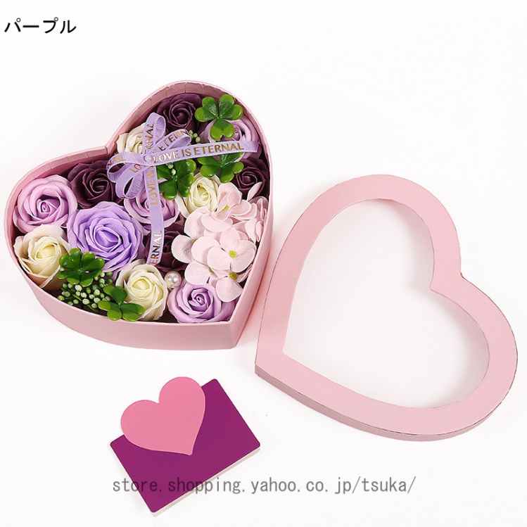 ソープフラワー 造花 薔薇 ギフト シャボンフラワ 創意ハート形ボックス入り ホワイトデー 誕生日 記念日 先生の日 母の日 父の日 七夕 バレンタインデー 昇進 |  | 05