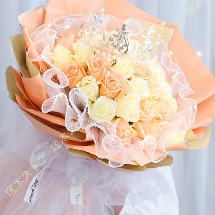 花束 造花 33本 ソープフラワー ギフト プレゼント 発表会 卒業 ブーケ