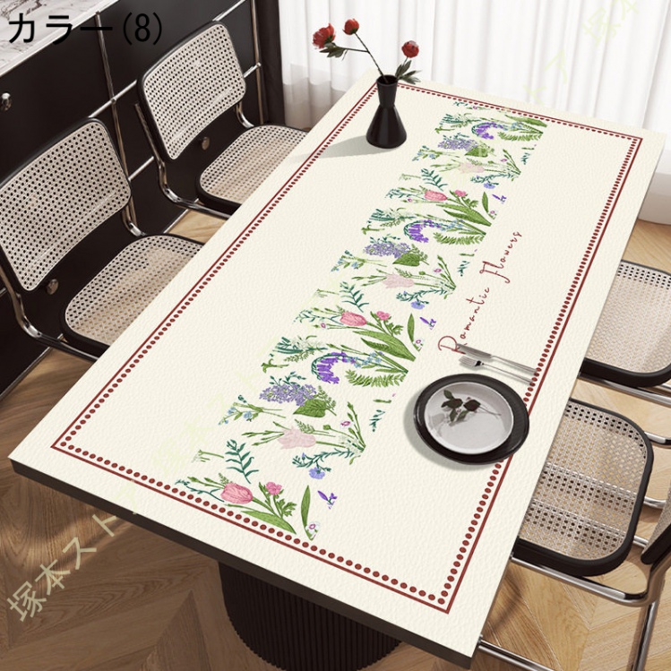 テーブルクロス PUレザー テーブルマット 花柄 北欧風 おしゃれ 四季