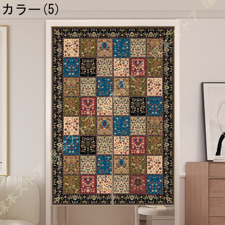 Z8RO)のれん 90cm丈 和風 暖簾 幾何学図 厚手 間仕切り 爽やか 80