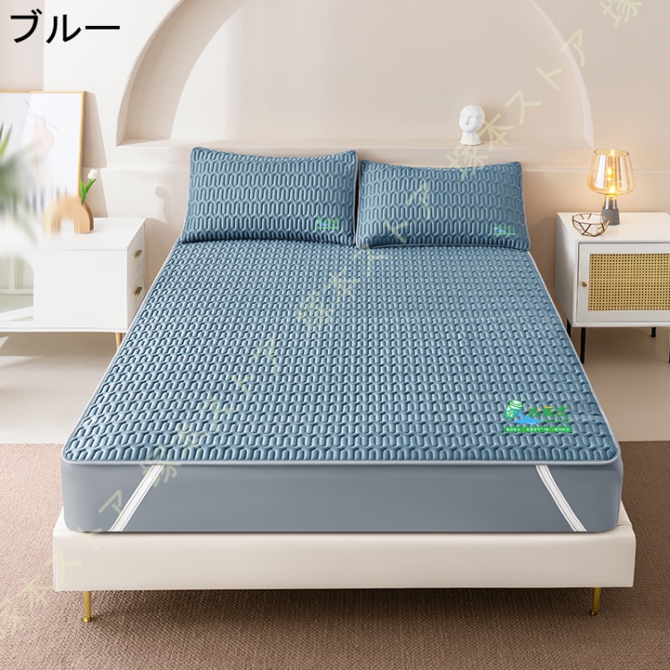 敷きパッド セミダブル 夏 洗える シングル 冷感 敷パッド マット 冷感 マット シーツ 夏用 ベッドパッド 抗菌・防臭・防ダニ加工 クール敷パッド 吸水速乾_2
