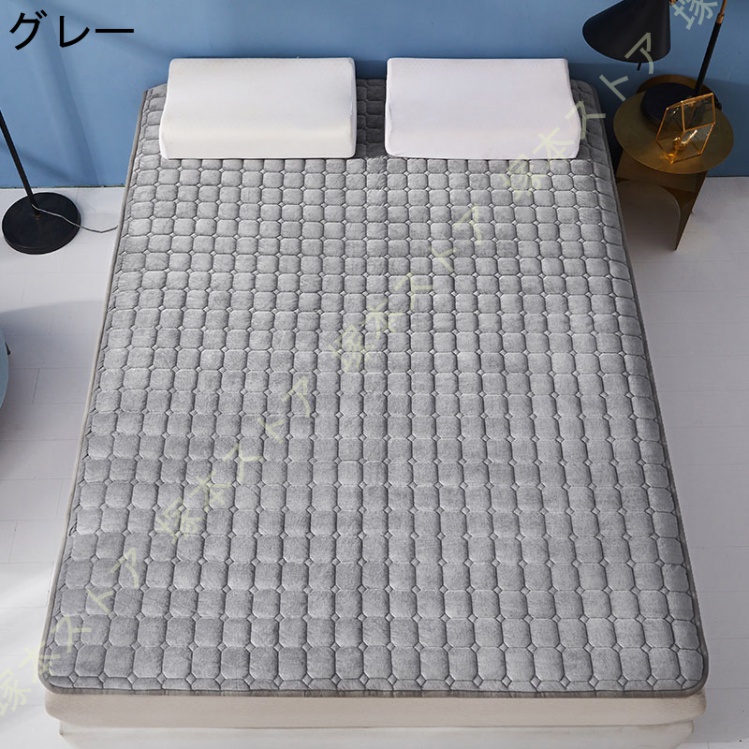 敷きパッド シングル セミダブル おしゃれ ダブル 丸洗いOK 防ダニ 抗菌防臭 敷パット パッドシーツ ズレ防止 4隅ゴム付き 滑り止め付き 無地 150x200cm_1