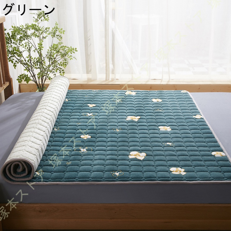 敷きパッド シングル セミダブル おしゃれ ダブル 丸洗いOK 防ダニ 抗菌防臭 敷パット パッドシーツ ズレ防止 4隅ゴム付き 滑り止め付き 無地 150x200cm_15