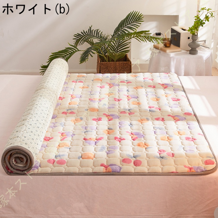 敷きパッド シングル セミダブル おしゃれ ダブル 丸洗いOK 防ダニ 抗菌防臭 敷パット パッドシーツ ズレ防止 4隅ゴム付き 滑り止め付き 無地 150x200cm_8
