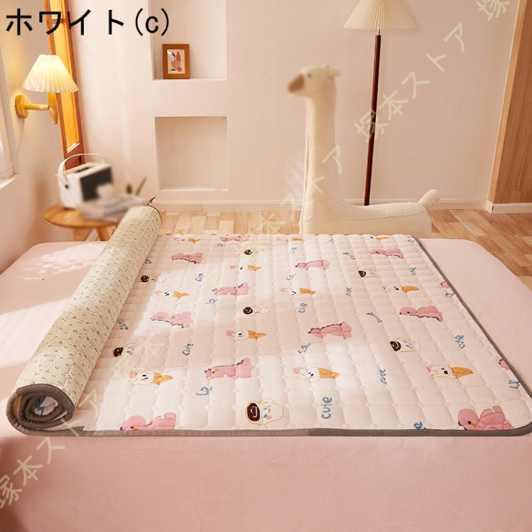 敷きパッド シングル セミダブル おしゃれ ダブル 丸洗いOK 防ダニ 抗菌防臭 敷パット パッドシーツ ズレ防止 4隅ゴム付き 滑り止め付き 無地 150x200cm_10