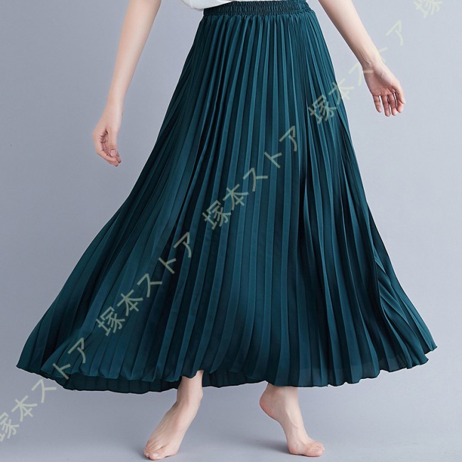 シャイニースカート ロング 春夏 光沢 スカート レディース 体型